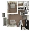 1 bedroom 1 bath floor plan 1 bedroom 1 bath floor plan at Deer Crest Apartments, Colorado